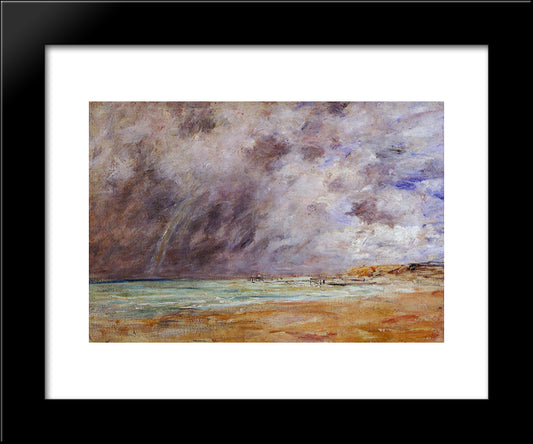 Le Havre. Stormy Skies Over The Estuary. 20x24 Black Modern Wood Framed Art Print Poster by Boudin, Eugene