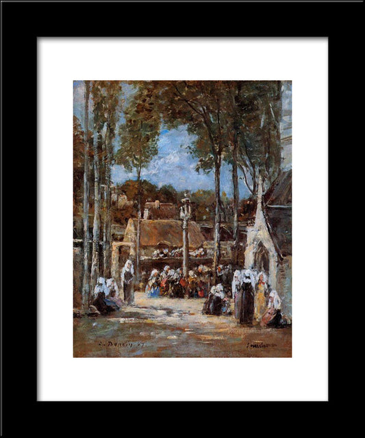 Local Pilgrimmage At Landerneau 20x24 Black Modern Wood Framed Art Print Poster by Boudin, Eugene