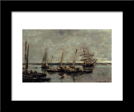 Near Camaret 20x24 Black Modern Wood Framed Art Print Poster by Boudin, Eugene