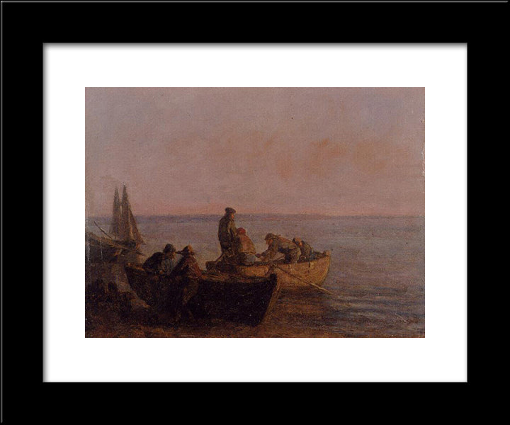 Near Honfleur 20x24 Black Modern Wood Framed Art Print Poster by Boudin, Eugene