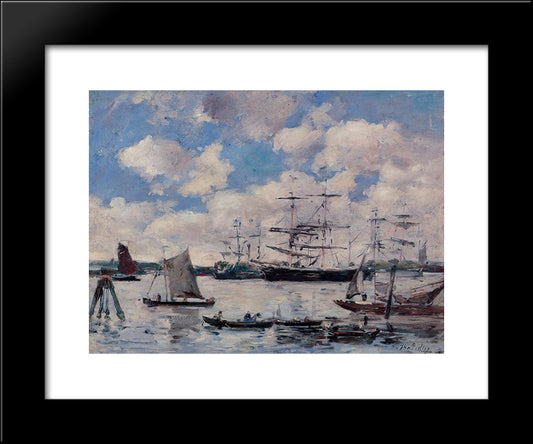 Near Rotterdam 20x24 Black Modern Wood Framed Art Print Poster by Boudin, Eugene