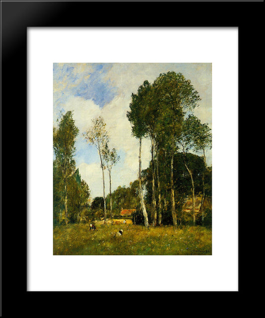 Oiseme, Landscape Near Chartres 20x24 Black Modern Wood Framed Art Print Poster by Boudin, Eugene