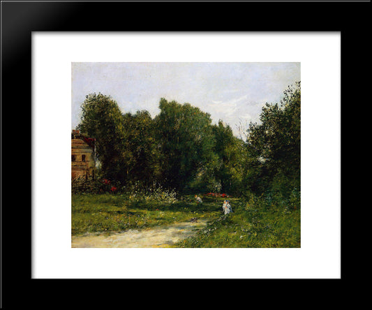 Park Cordieres A Trouville 20x24 Black Modern Wood Framed Art Print Poster by Boudin, Eugene