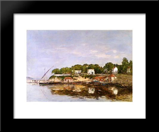 Petit Port De Saint-Jean Near Villefranche 20x24 Black Modern Wood Framed Art Print Poster by Boudin, Eugene