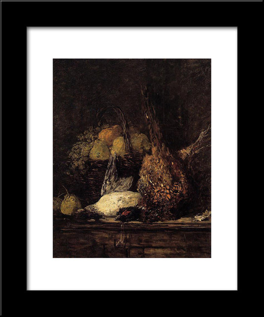 Pheasant, Duck And Fruit 20x24 Black Modern Wood Framed Art Print Poster by Boudin, Eugene