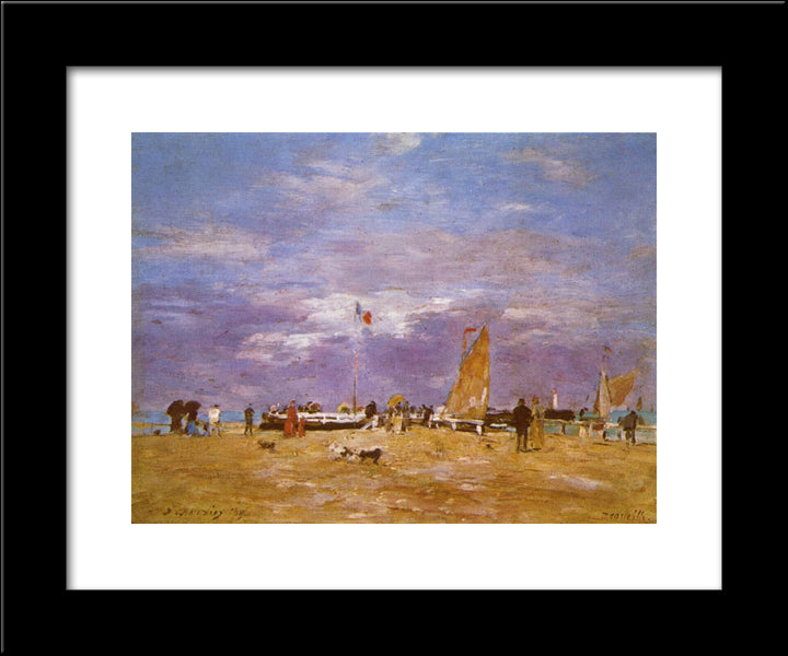 Pier Deauville 20x24 Black Modern Wood Framed Art Print Poster by Boudin, Eugene