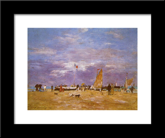 Pier Deauville 20x24 Black Modern Wood Framed Art Print Poster by Boudin, Eugene