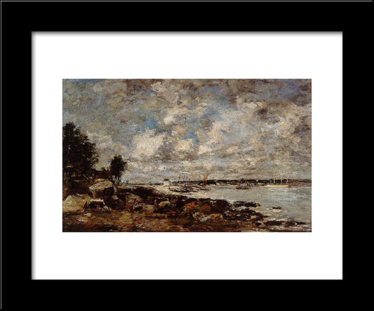 Plougastel, The Ferry Passage 20x24 Black Modern Wood Framed Art Print Poster by Boudin, Eugene
