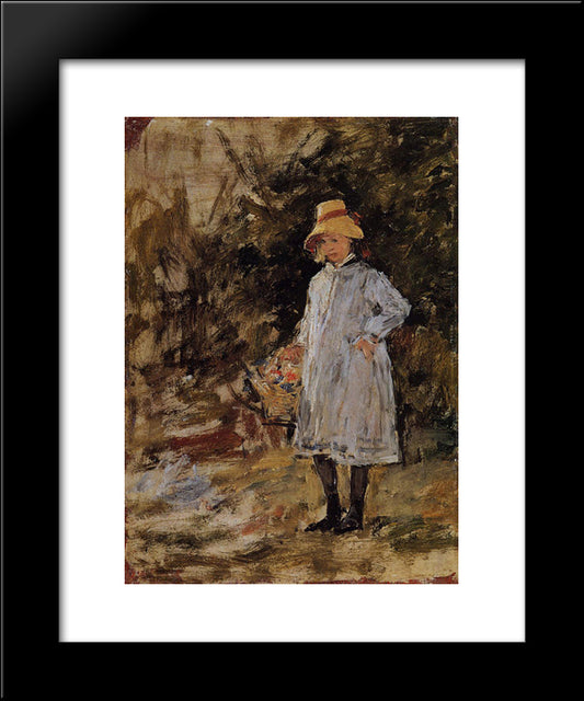 Portrait Of A Little Girl 20x24 Black Modern Wood Framed Art Print Poster by Boudin, Eugene