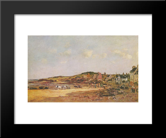 Portrieux 20x24 Black Modern Wood Framed Art Print Poster by Boudin, Eugene