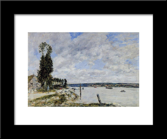 Quillebeuf Surroundings, Tray Of Mailleraye 20x24 Black Modern Wood Framed Art Print Poster by Boudin, Eugene
