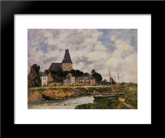 Quittebeuf 20x24 Black Modern Wood Framed Art Print Poster by Boudin, Eugene