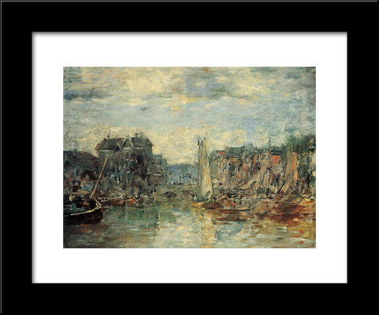 Rotterdam, The Commodities Exchange Port 20x24 Black Modern Wood Framed Art Print Poster by Boudin, Eugene