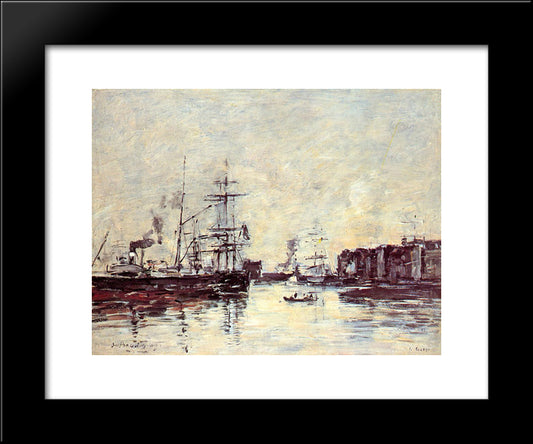 Sailing Boats 20x24 Black Modern Wood Framed Art Print Poster by Boudin, Eugene
