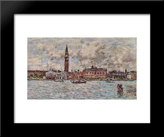 San-Marco Square In Venice 20x24 Black Modern Wood Framed Art Print Poster by Boudin, Eugene