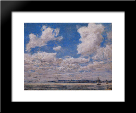 Seascape With Large Sky 20x24 Black Modern Wood Framed Art Print Poster by Boudin, Eugene