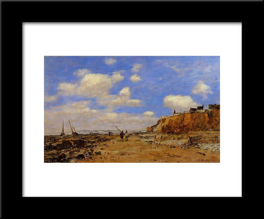 Shoreline With Rising Tide, October 20x24 Black Modern Wood Framed Art Print Poster by Boudin, Eugene