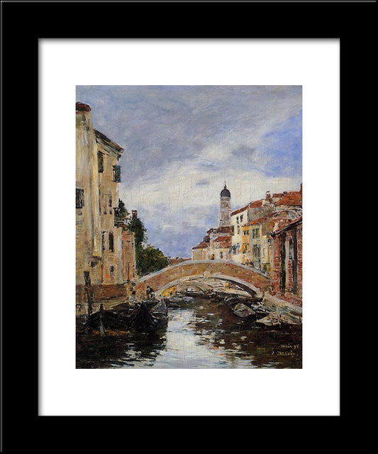 Street, Antibes 20x24 Black Modern Wood Framed Art Print Poster by Boudin, Eugene