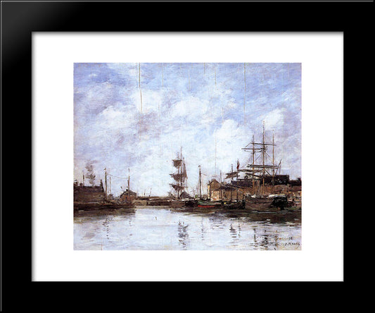 The Basin At Fecamp 20x24 Black Modern Wood Framed Art Print Poster by Boudin, Eugene