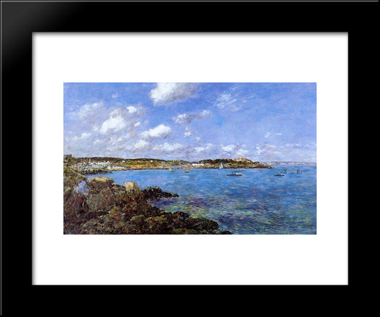 The Bay Of Douarnenez 20x24 Black Modern Wood Framed Art Print Poster by Boudin, Eugene