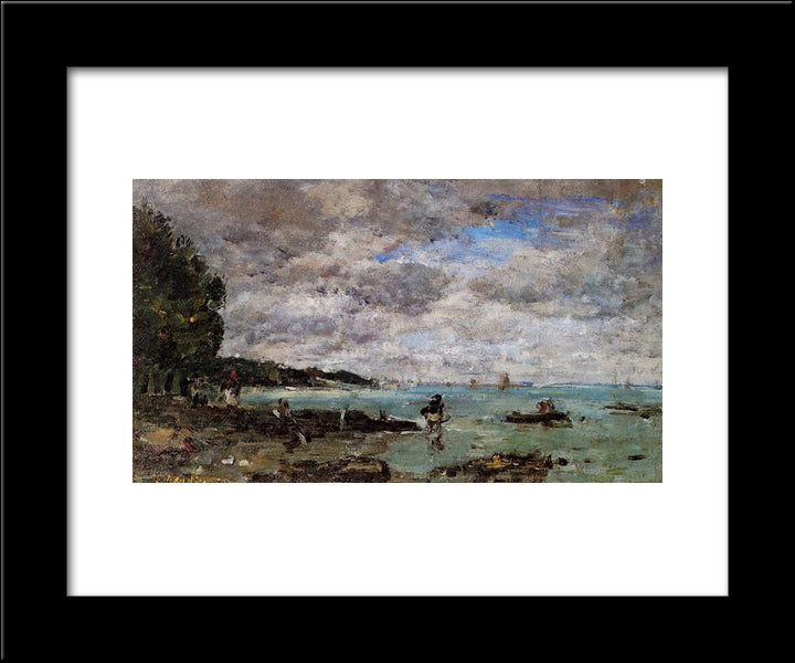 The Coastline At Plougastel 20x24 Black Modern Wood Framed Art Print Poster by Boudin, Eugene