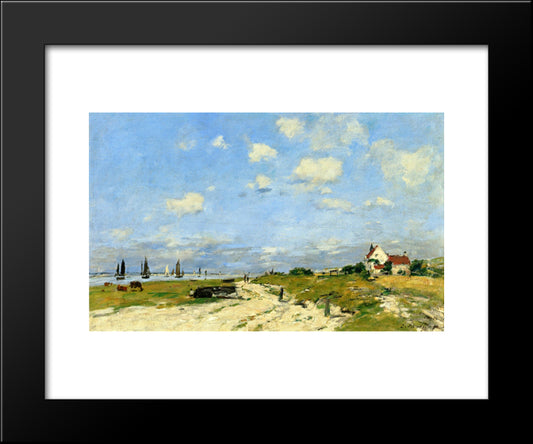 The Dunes At Etaples 20x24 Black Modern Wood Framed Art Print Poster by Boudin, Eugene