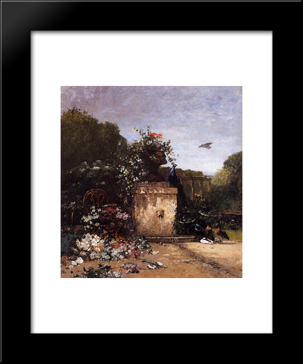 The Garden 20x24 Black Modern Wood Framed Art Print Poster by Boudin, Eugene