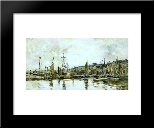 The Port Of Bordeaux 20x24 Black Modern Wood Framed Art Print Poster by Boudin, Eugene