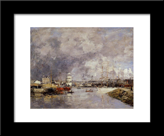 The Port Of Dieppe 20x24 Black Modern Wood Framed Art Print Poster by Boudin, Eugene