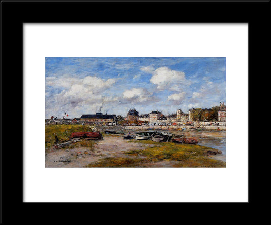 The Port Of Trouville, Low Tide 20x24 Black Modern Wood Framed Art Print Poster by Boudin, Eugene