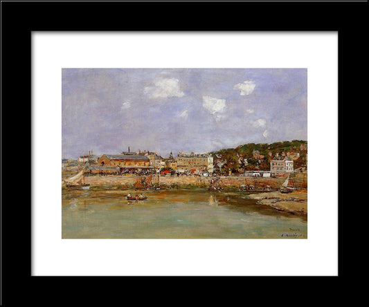 The Port Of Trouville, The Market Place And The Ferry 20x24 Black Modern Wood Framed Art Print Poster by Boudin, Eugene