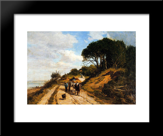 The Road From Trouville To Honfleur 20x24 Black Modern Wood Framed Art Print Poster by Boudin, Eugene