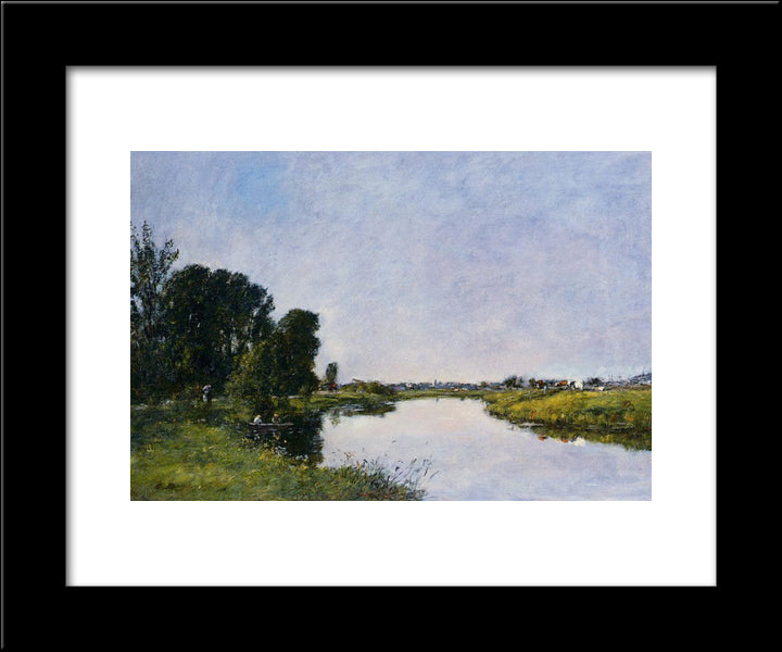 The Toques At Saint-Arnoult 20x24 Black Modern Wood Framed Art Print Poster by Boudin, Eugene