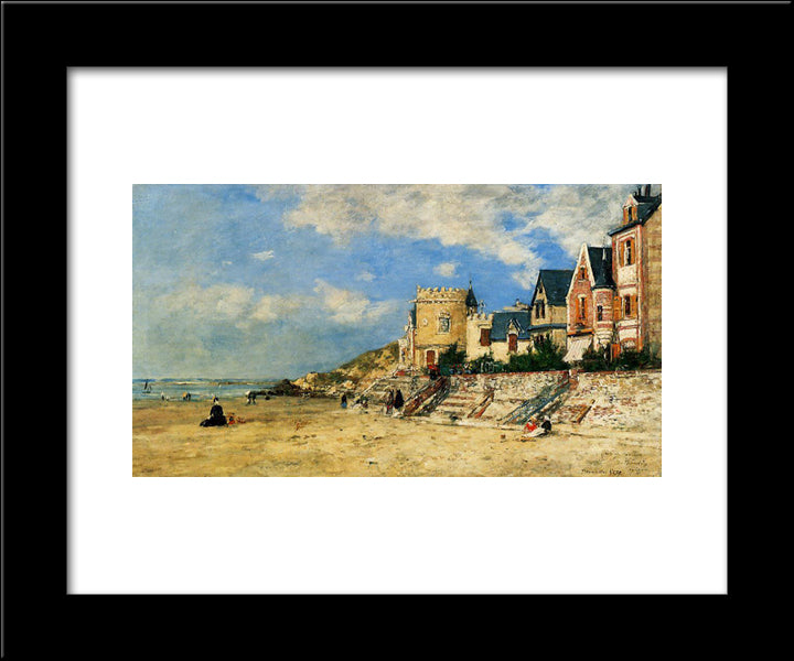 The Tower Malakoff And The Trouville Shore 20x24 Black Modern Wood Framed Art Print Poster by Boudin, Eugene