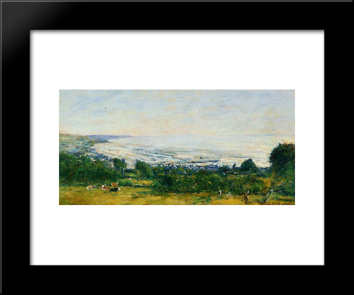 The Trouville Heights 20x24 Black Modern Wood Framed Art Print Poster by Boudin, Eugene