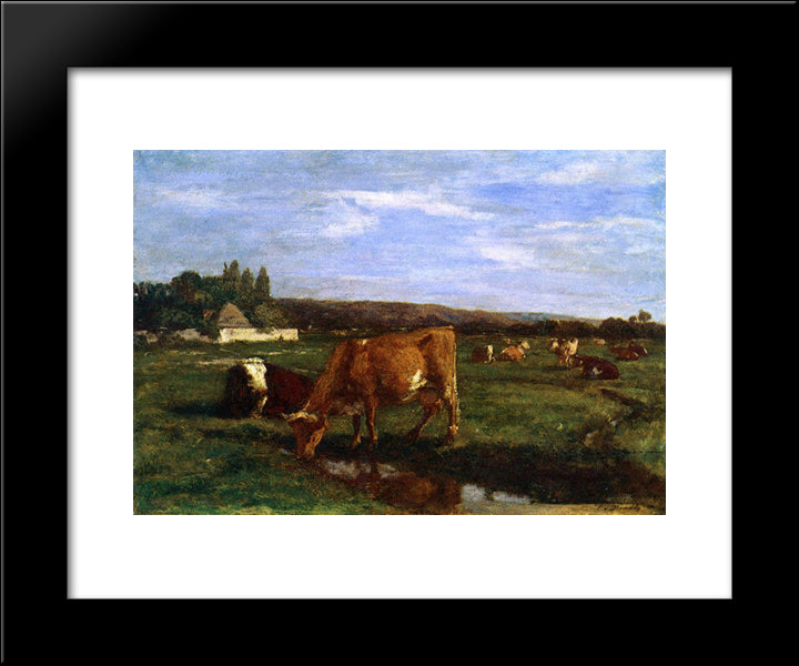 The Valley Of The Touques 20x24 Black Modern Wood Framed Art Print Poster by Boudin, Eugene