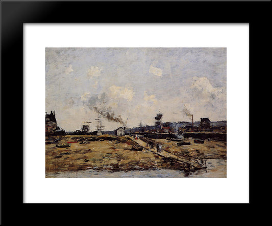 Trouville, The Ferry To Deauville 20x24 Black Modern Wood Framed Art Print Poster by Boudin, Eugene