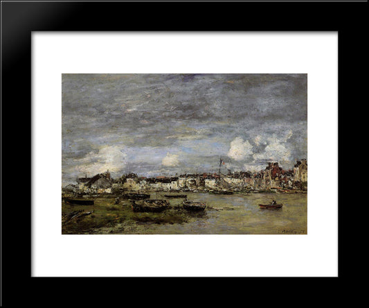 Trouville, The Port 20x24 Black Modern Wood Framed Art Print Poster by Boudin, Eugene