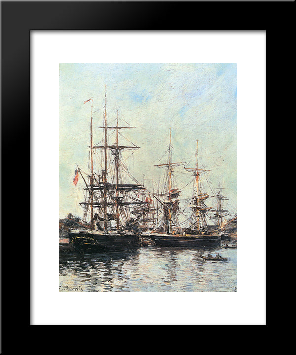 Trouville 20x24 Black Modern Wood Framed Art Print Poster by Boudin, Eugene