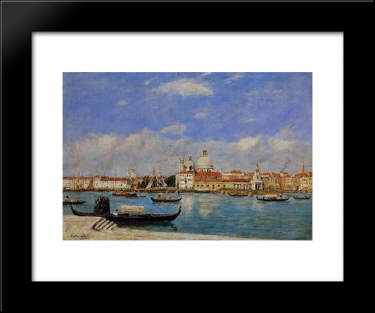 Venice, The Salute And The Douane, The Guidecca From The Rear, View From The Grand Canal 20x24 Black Modern Wood Framed Art Print Poster by Boudin, Eugene