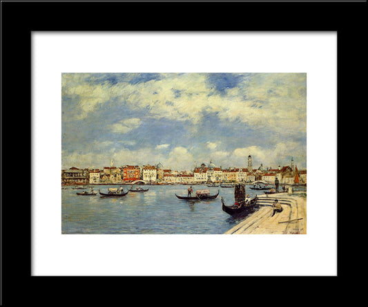 Venice 20x24 Black Modern Wood Framed Art Print Poster by Boudin, Eugene