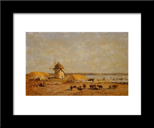 View From The Camaret Heights 20x24 Black Modern Wood Framed Art Print Poster by Boudin, Eugene