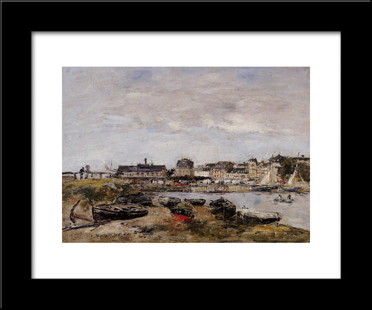 View Of The Port, Trouville 20x24 Black Modern Wood Framed Art Print Poster by Boudin, Eugene