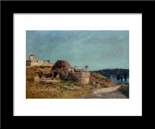 Villefranche, The Citadel 20x24 Black Modern Wood Framed Art Print Poster by Boudin, Eugene