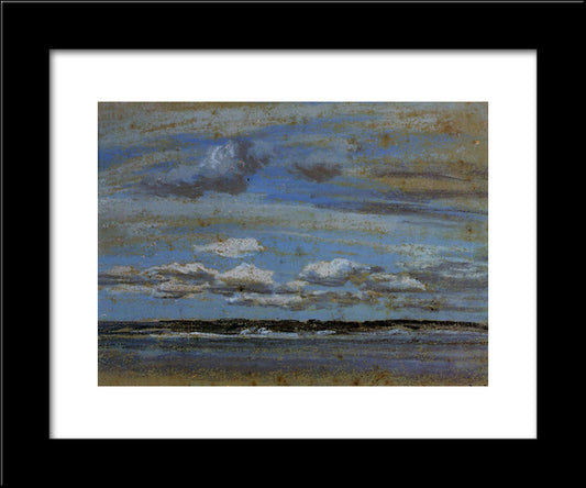 White Clouds Over The Estuary 20x24 Black Modern Wood Framed Art Print Poster by Boudin, Eugene