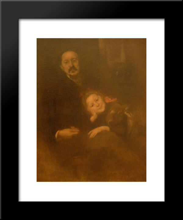 Gabriel Seailles Et Sa Fille 20x24 Black Modern Wood Framed Art Print Poster by Carriere, Eugene