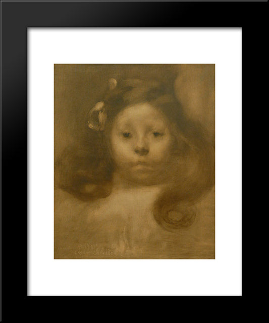 Portrait D'Elisabeth, Fille D'Elie Faure 20x24 Black Modern Wood Framed Art Print Poster by Carriere, Eugene