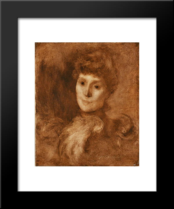 Portrait Of A Woman (Possibly Madame Keyser) 20x24 Black Modern Wood Framed Art Print Poster by Carriere, Eugene