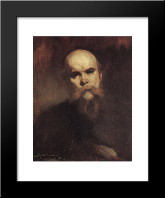 Portrait Of Paul Verlaine 20x24 Black Modern Wood Framed Art Print Poster by Carriere, Eugene