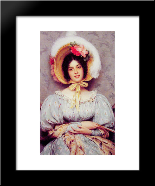 A Viennese Beauty 20x24 Black Modern Wood Framed Art Print Poster by Blaas, Eugene de